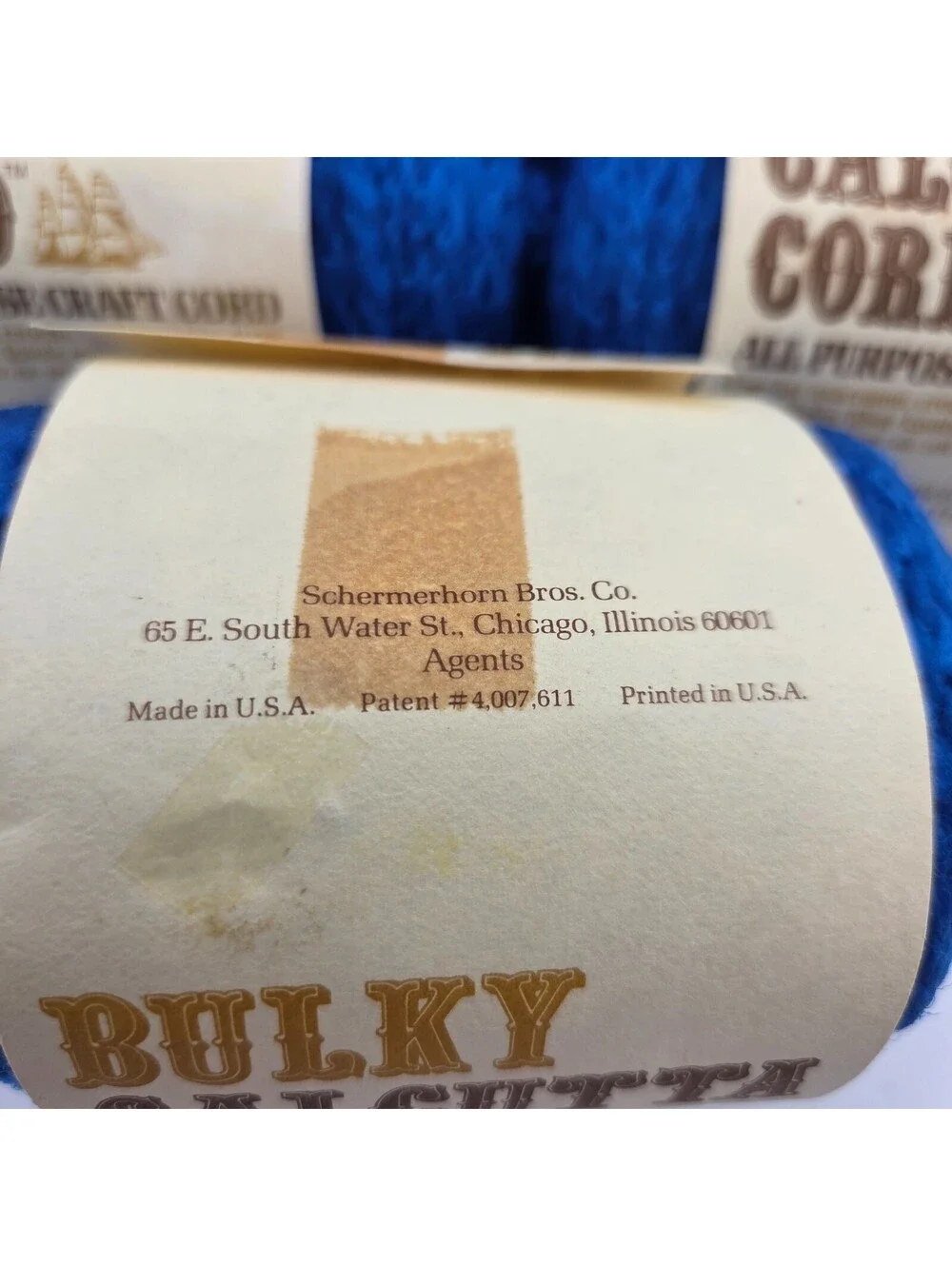 Lot of 5 Vintage Bulky Calcutta Cord 200 Ft Blue Macrame Craft Cord 3/16